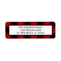 Red Buffalo Plaid Christmas Holiday Adresse de ret