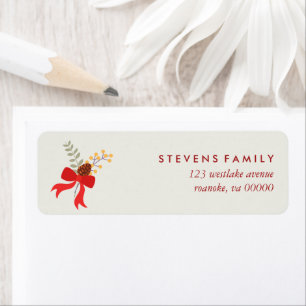 Étiquette Red Christmas Bows
