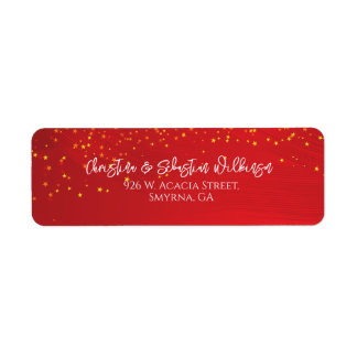 Étiquette Red Christmas Star Return Adresse