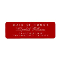 Red Elegant Maid of Honor Retourner l'adresse Étiq