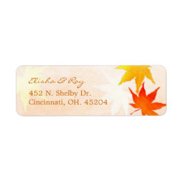 Étiquette Red Gold Maple Leaf Mariage Adresse de retour