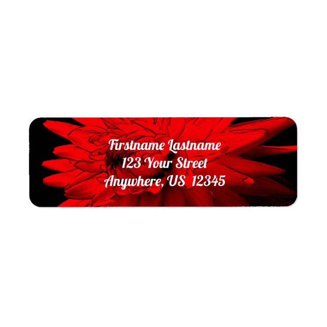 Étiquette Red Hot Dahlia Flower Adresse (Devant)