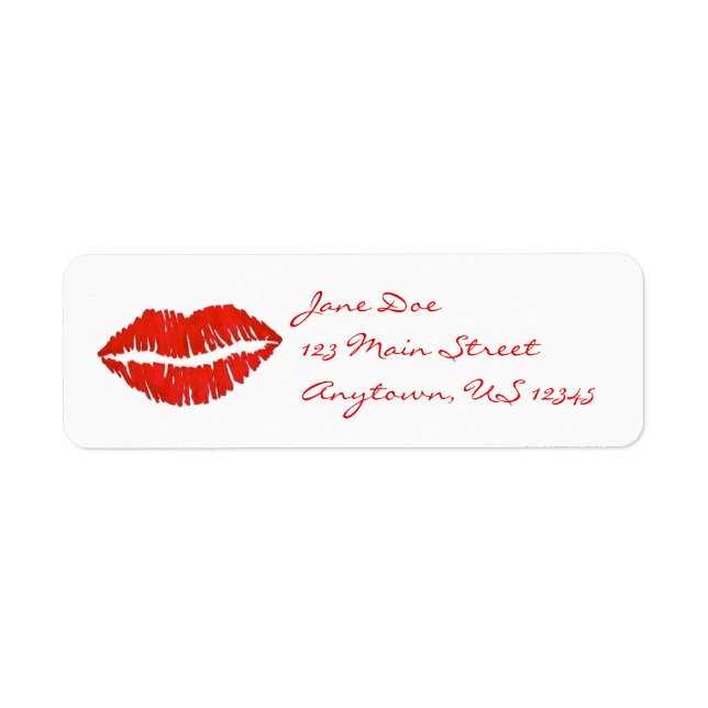 Étiquette Red Lipstick Lips Kiss Imprimer Saint Valentin Amo (Devant)