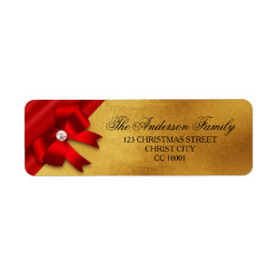 Étiquette Red Loop, Diamond, Gold Parties scintillant Christ