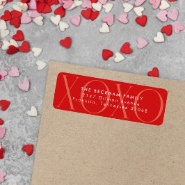 Étiquette Red Modern XOXO Valentine's Day Adresse de retour