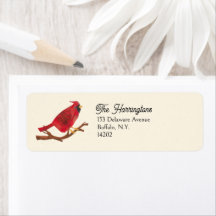 Red Northern Cardinal Elegant Adresse de retour