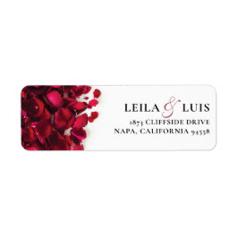 Étiquette Red Roses Mariage Adresse de retour