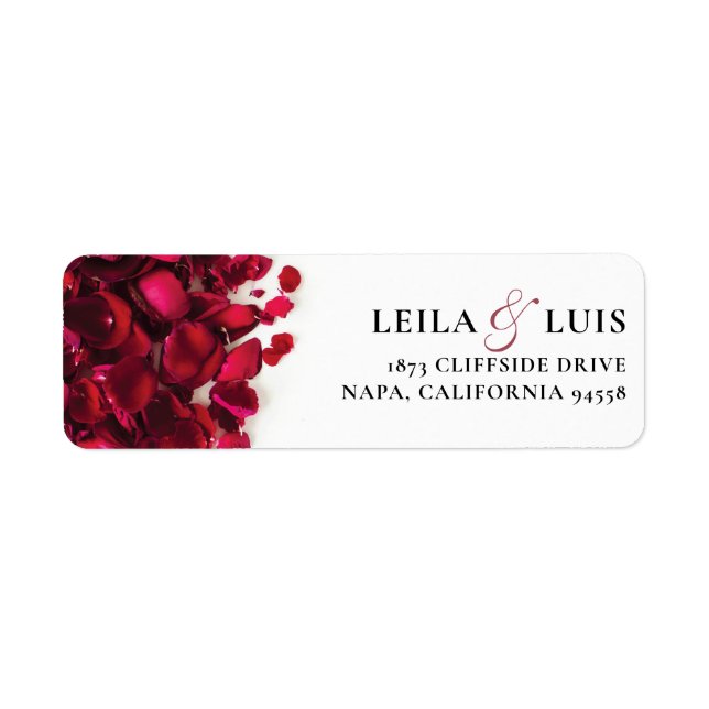 Étiquette Red Roses Mariage Adresse de retour (Devant)