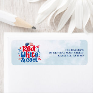 Étiquette Red White and Cool Return Address