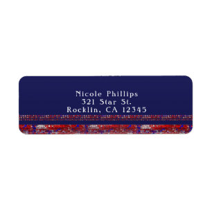 Étiquette Red White & Blue Sparkle Sequins 4th of July Party