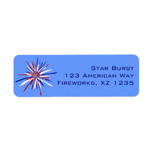 Étiquette Red White & Blue Starburst