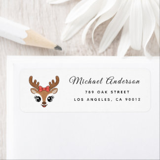 Étiquette Reindeer Baby Shower Return Address Label