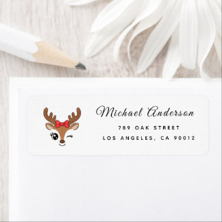 Étiquette Reindeer Baby Shower Return Address Label