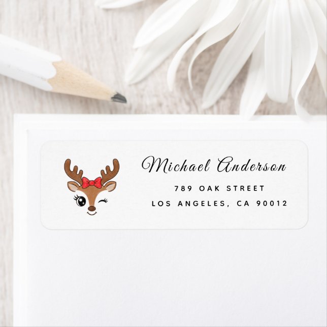 Étiquette  Reindeer Baby Shower Return Address Label (En situation)