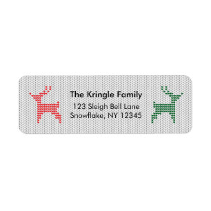 Étiquette Reindeer Christmas Sweat Adresse de retour