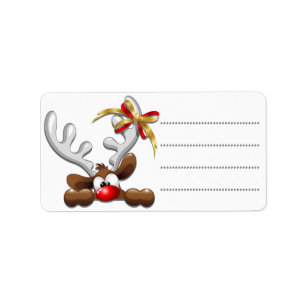 Étiquette Reindeer Puzzled drôle Caractère de Noël