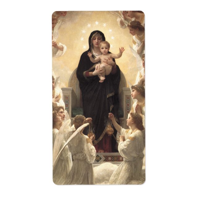 Étiquette Reine des Anges Regina Angelorum par Bouguereau (Devant)