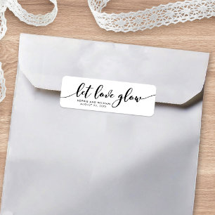 Étiquette Relax Script Let Love Glow Wedding Favor Label