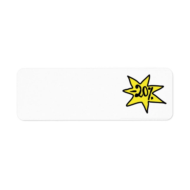 Étiquette Remise de 20%. Promotion, bonus, affaires, prix (Devant)