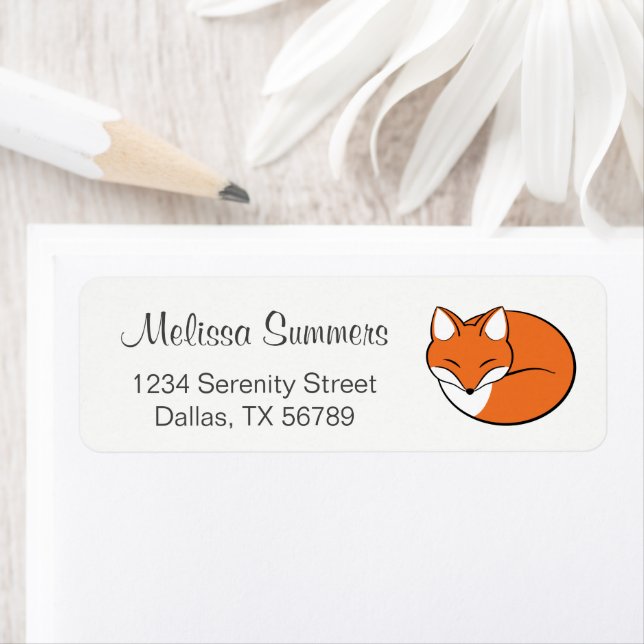 Étiquette Renard de dessin dormant (En situation)