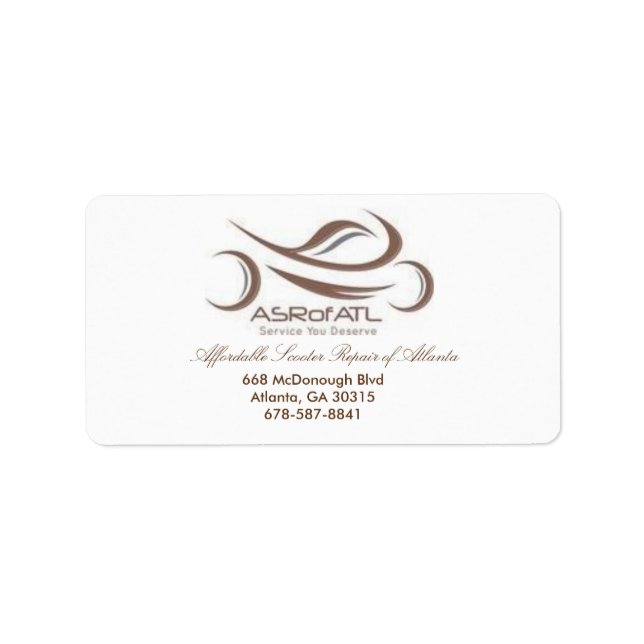 Étiquette Réparation abordable de scooter Atlanta (Devant)