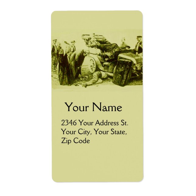 ÉTIQUETTE RÉPARATION AUTO DE VOITURE CLASSIQUE / VINTAGE - A (Devant)