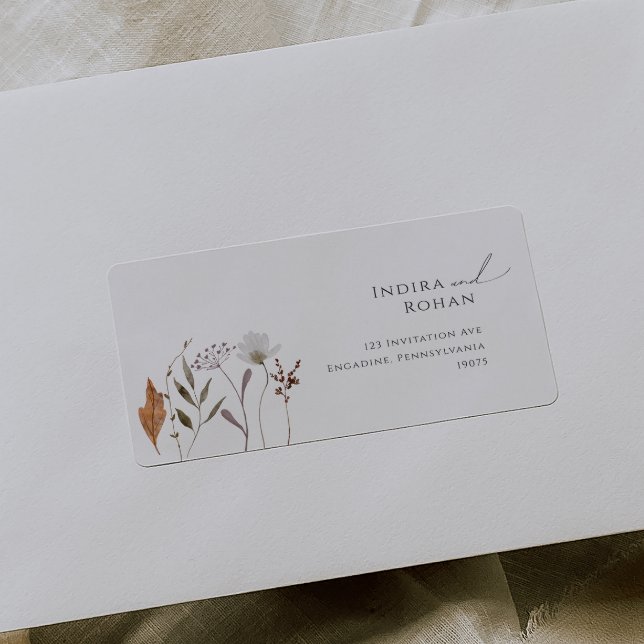 Étiquette Réponse RSVP Adresse de Retour pour Mariage Fleur  (Créateur téléchargé)