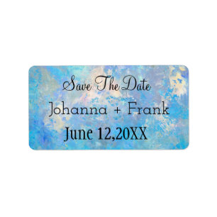 Étiquette Réservez la date   Bleu