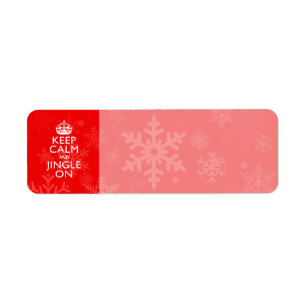 Étiquette Restez Calme Et Jingle Sur Le Décor Rouge