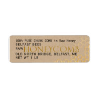 Retour Adresse Kraft Honeycomb ou Comb Honey Étiqu