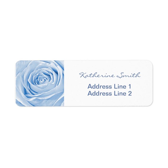 Étiquette Retour Adresse Nature Florale Photo Rose bleu clai (Devant)