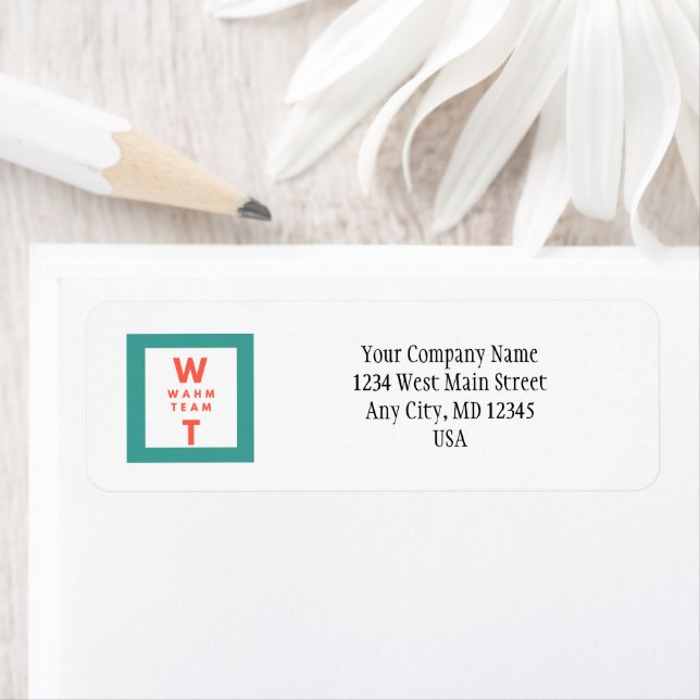 Étiquette Retour professionnel du logo d'entreprise (En situation)