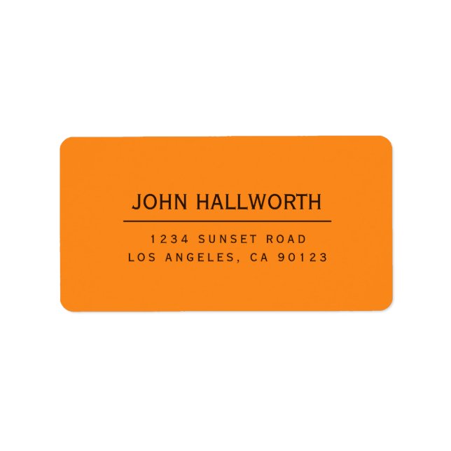 Étiquette Retours Brown simple orange modifiable (Devant)