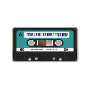 Étiquette Rétro 80s cassette Mixtape personnalisé