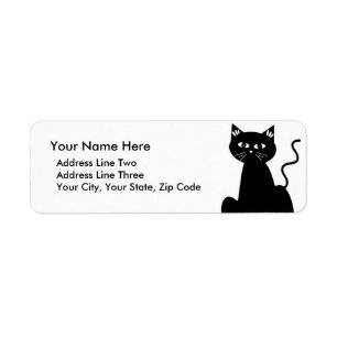 Étiquette Rétro dessin mignon de bande dessinée de chat no