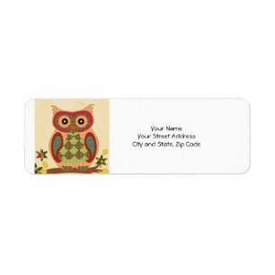 Étiquette Rétro hibou de Bohème