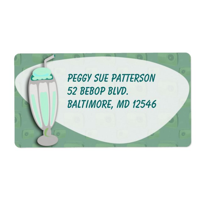 Étiquette Retro Milkshake (Devant)