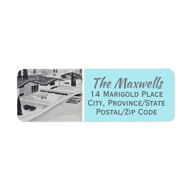 Étiquette Retro Modern Return Address Label (Devant)
