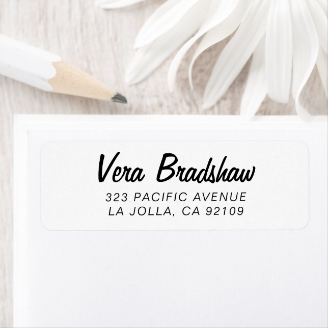 Étiquette Retro Modern Script Simple Return Adresse (En situation)
