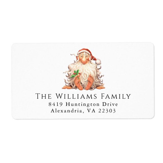 Étiquette Retro Père Noël Vacances de Noël (Devant)