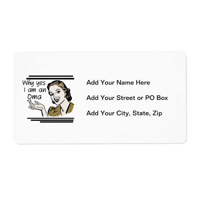 Étiquette Rétros T-shirts et cadeaux d'Oma (Devant)