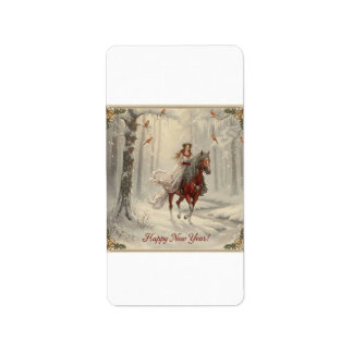 Étiquette Return Address Label "Happy New Year!"