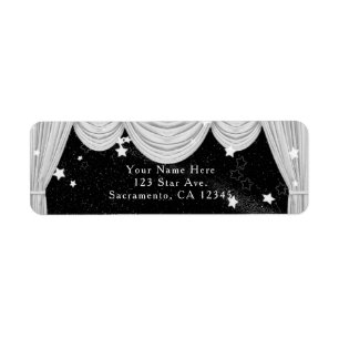 Étiquette Rideaux d'invitation HOLLYWOOD Noir & Blanc