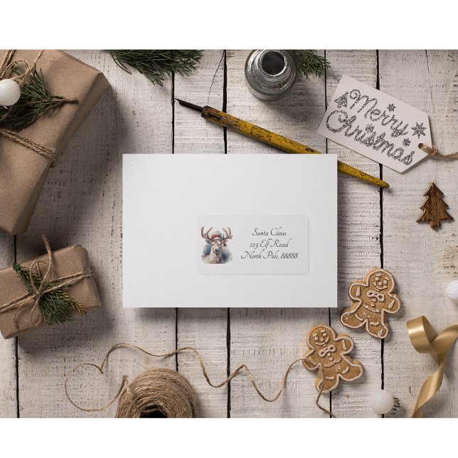 Étiquette Rindeer Rustique Noël, coutume (Créateur téléchargé)