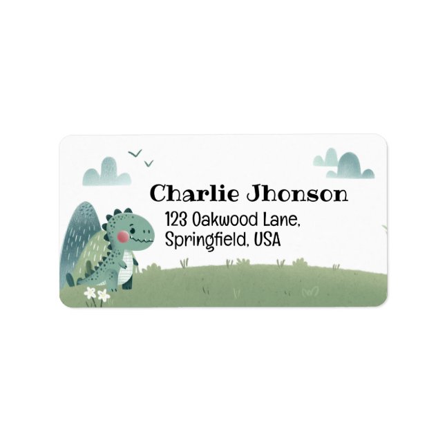 Étiquette Roarsome Dino Birthday –  (Devant)