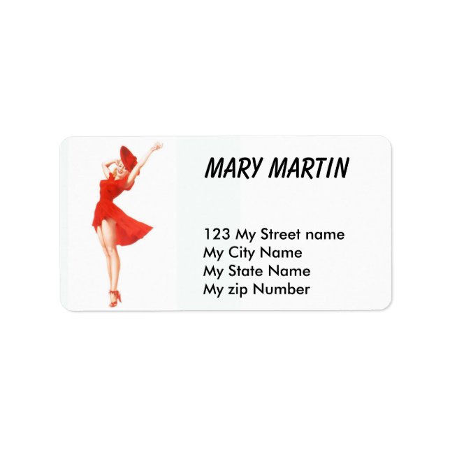 Étiquette Robe rouge Vintage Retro (Devant)