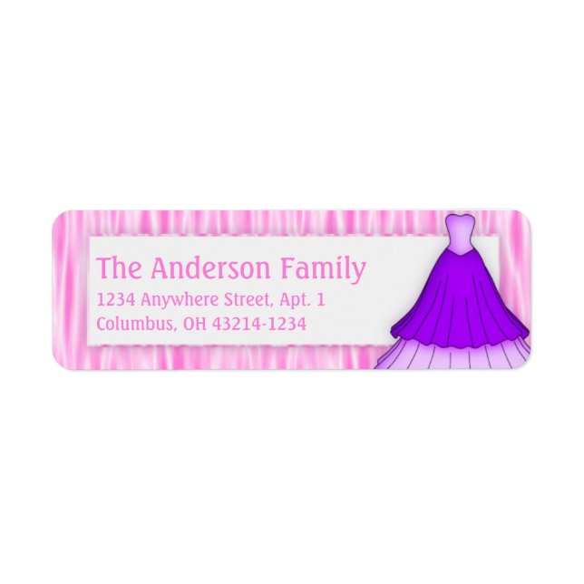 Étiquette Robe violette Fille Fille Retourner Adresse Étique (Devant)