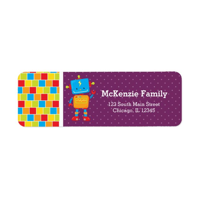 Étiquette Robot * choisir la couleur de l'arrière - plan (Devant)