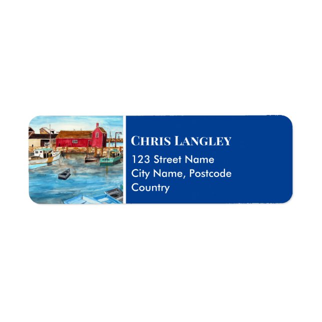 Étiquette Rockport Harbour Massachusetts Nouvelle-Angleterre (Devant)