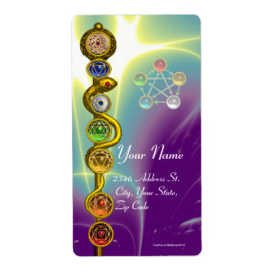 ÉTIQUETTE RODE D'ASCLEPIUS 7 CHAKRAS, YOGA, ÉNERGIE SPIRITUE